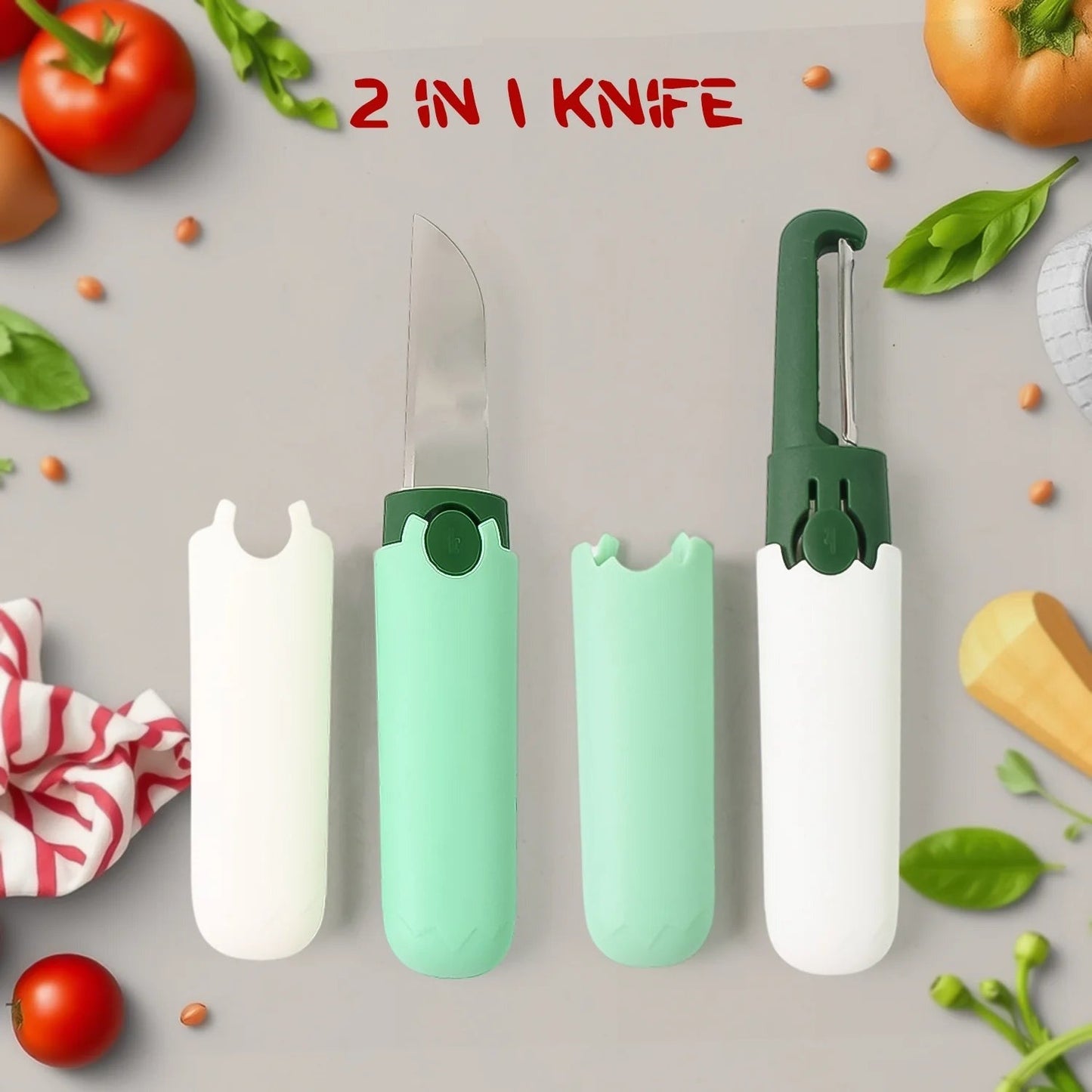 SlicePeel™ Multifunctional 2-in-1 Peeler with Knife