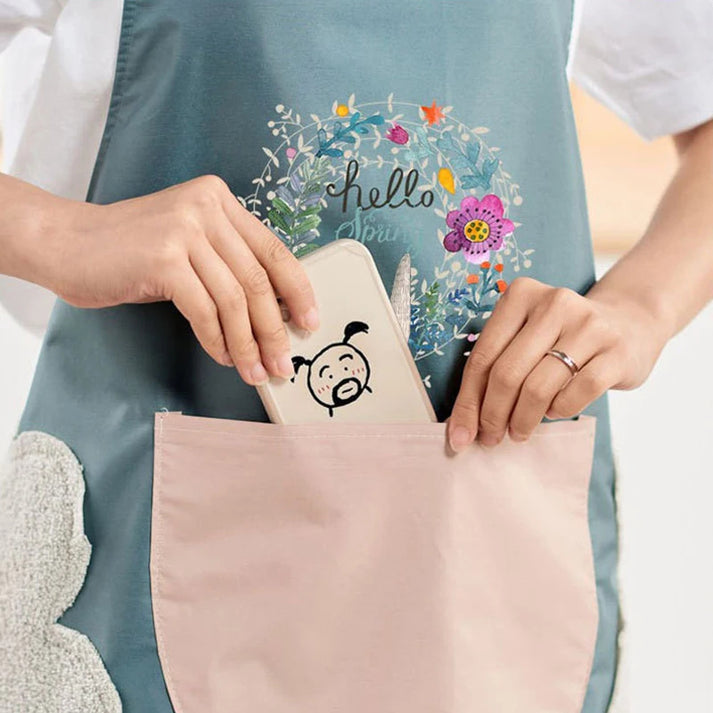 Kitchen Apron With Pocket & Hand-wipe