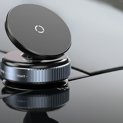 Premium Magnetic Car Phone Holder – Vacuum Suction Mount, 360° Rotating, Black