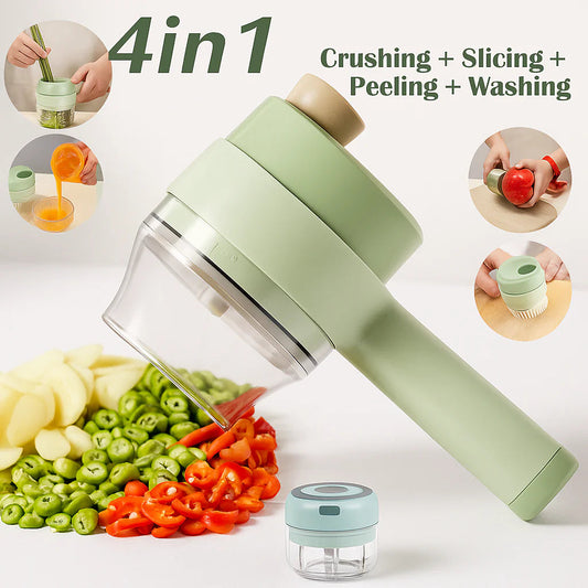 4-in-1 Portable Electric Vegetable Cutter Set