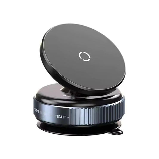 Premium Magnetic Car Phone Holder – Vacuum Suction Mount, 360° Rotating, Black